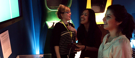 Museum staff laughing