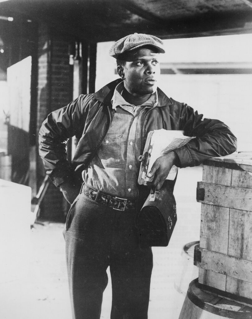 Shown: Sidney Poitier in EDGE OF THE CITY (1957, Dir. Martin Ritt). 