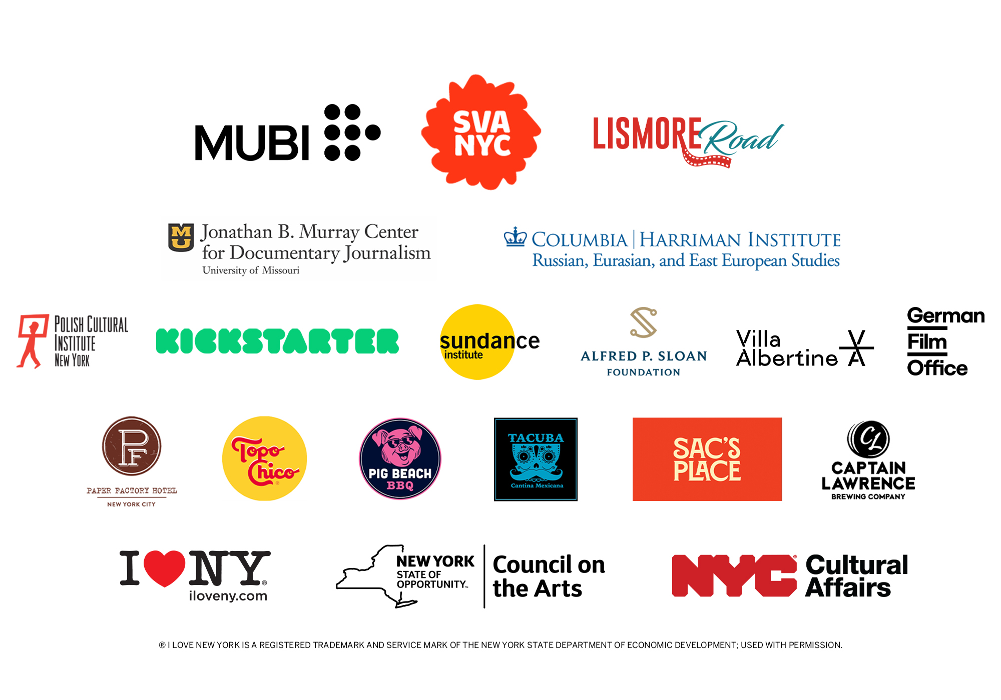 array of logos for organizations supporting First Look 2023
