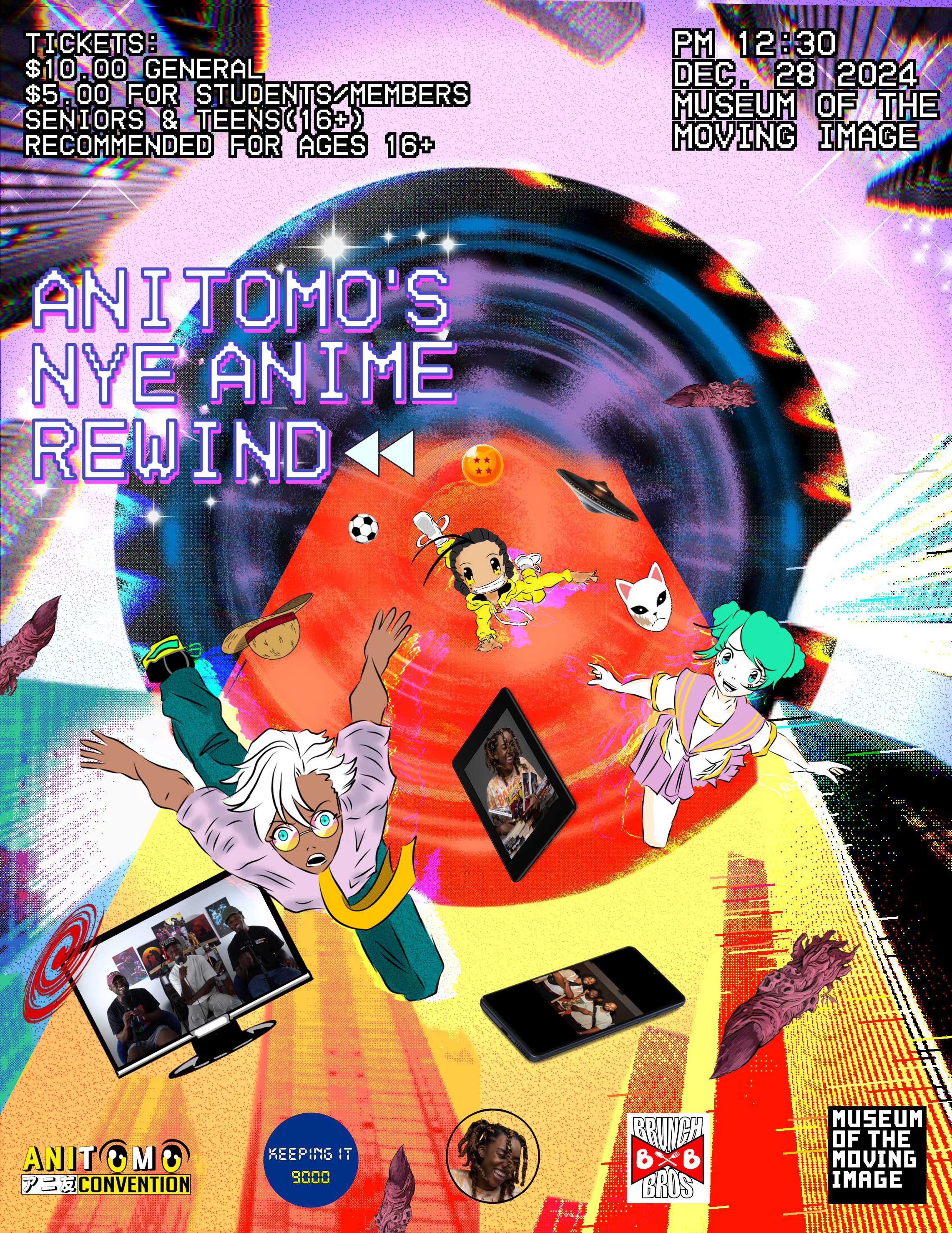 poster promoting the AniTOMO NYE Anime Rewind.